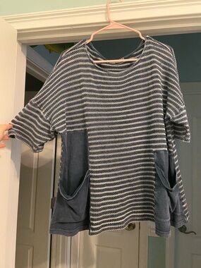 Beau Jours Striped Lagenlook Slouch Oversized Women’s Top